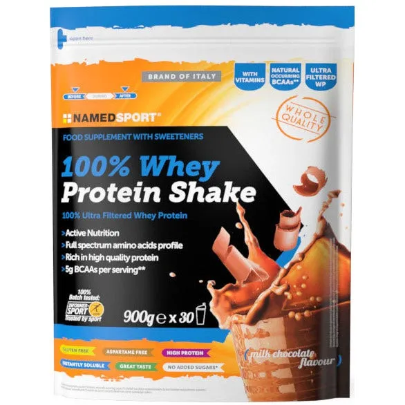 100% Whey Prot Shake Milk Choc Proteine Senza Glutine