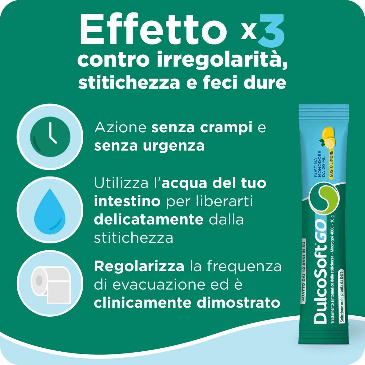 Dulcosoft Go Gusto Limone 20 Bustine Da 20 Ml