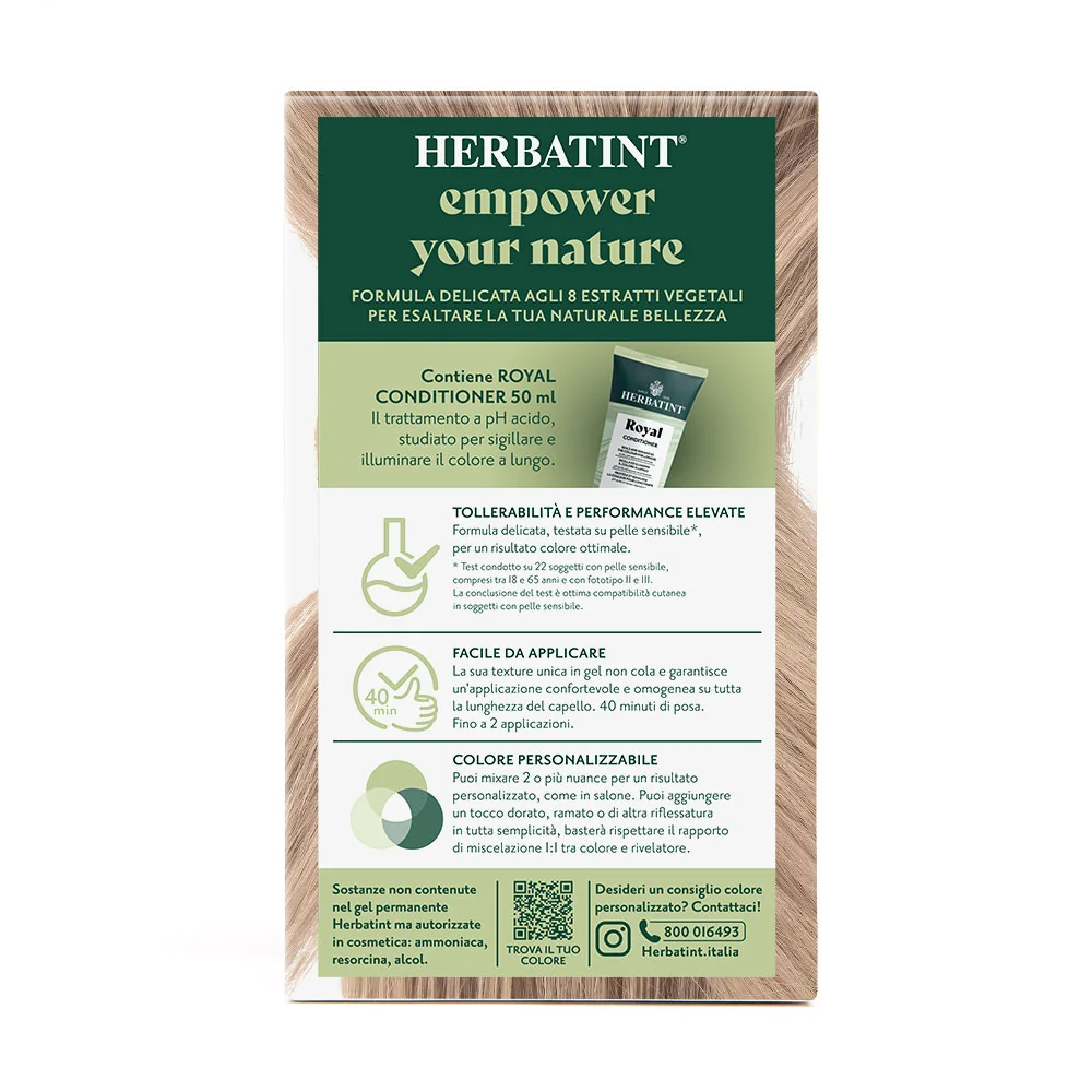 Herbatint Gel Colorante Permanente 8N Biondo Chiaro 170 Ml Colore Intenso e Duraturo