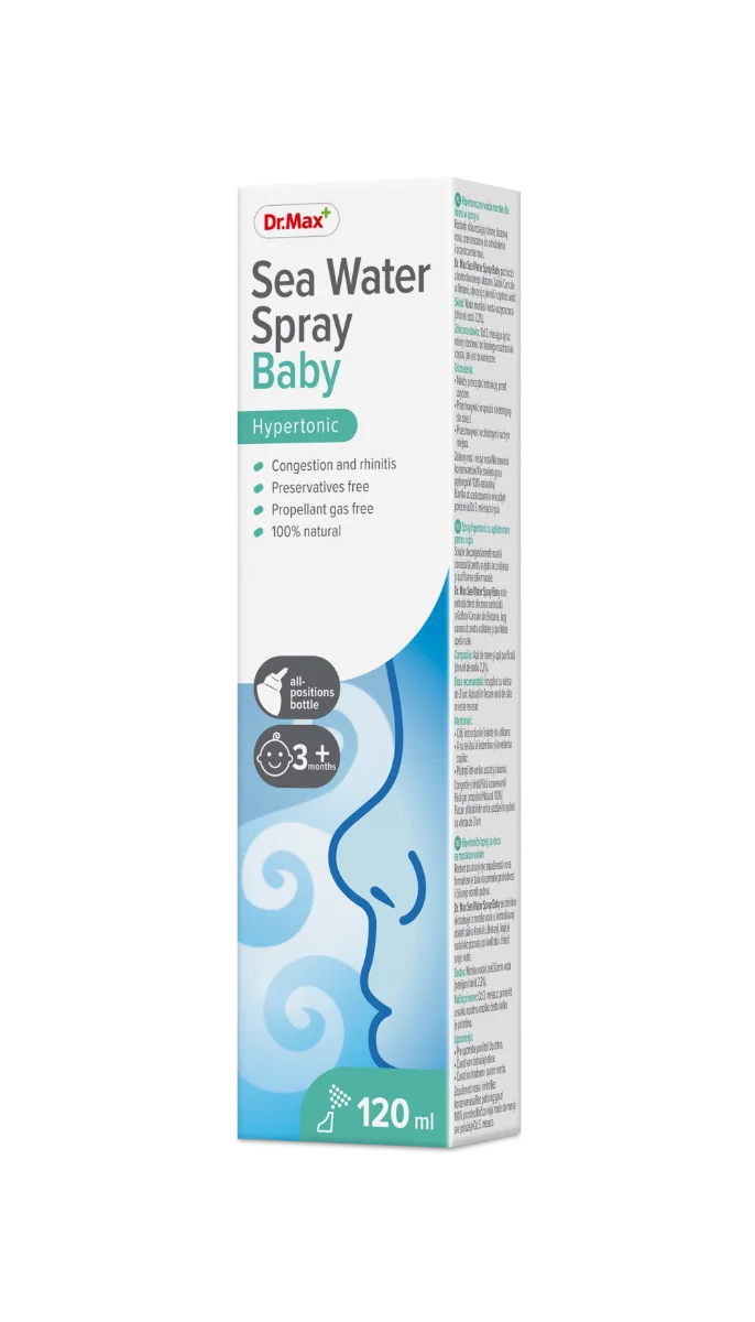 Dr. Max Spray Nasale Ipertonico Baby 120Ml Acqua Marina per Neonati e Bambini