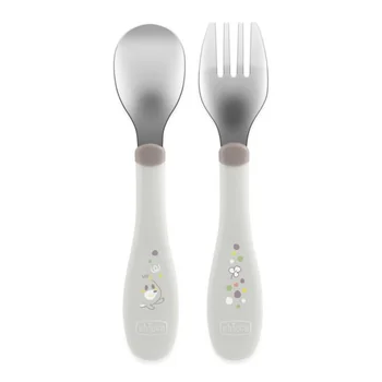 Chicco Posatine Inox 18M+ Grigio Prima Infanzia