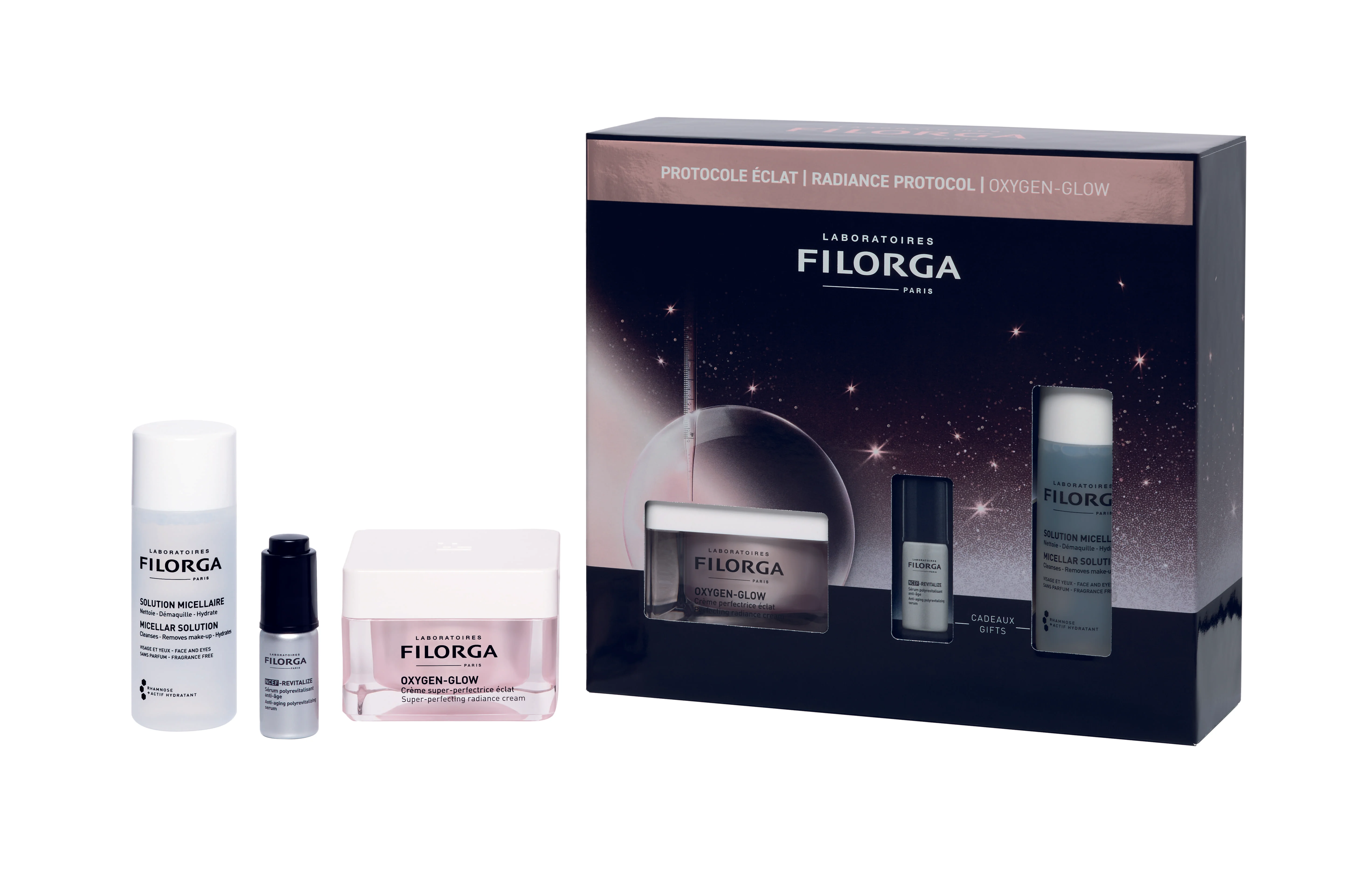 Filorga Xmas Coffret Oxygen Glow 2025 OXYGEN-GLOW CREMA - 50ml + NCEF-REVITALIZE SERUM - 5ml + SOLUZIONE MICELLARE - 50ml