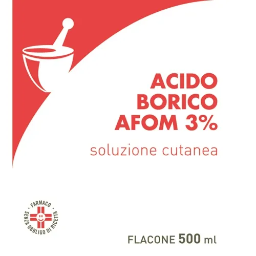 Acido Borico Afom 3% Soluzione Cutanea Flacone 500 Ml