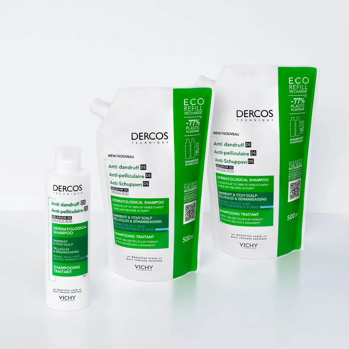 Vichy Dercos Shampoo Antiforfora 200 Ml Trattamento Ideale per Capelli Normali-Grassi