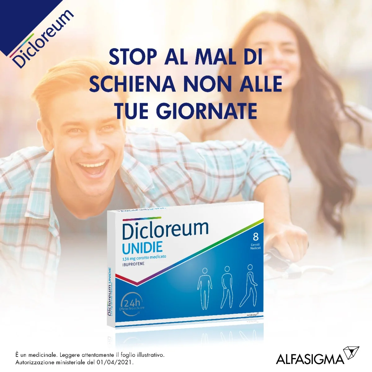 Dicloreum Unidie 136 mg 8 Cerotti Medicati