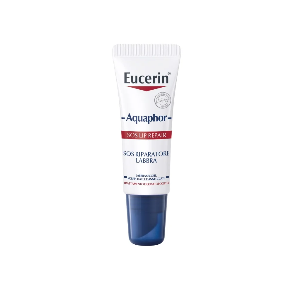 Eucerin Aquaphor SOS Riparatore Labbra 10 ml Azione idratante per Labbra Screpolate