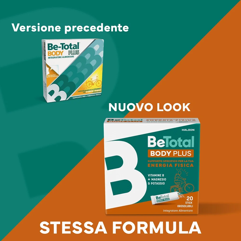 Be-Total Body Plus 20 Bustine Integratore Alimentare Magnesio E Potassio Vitamina B Per Adulti