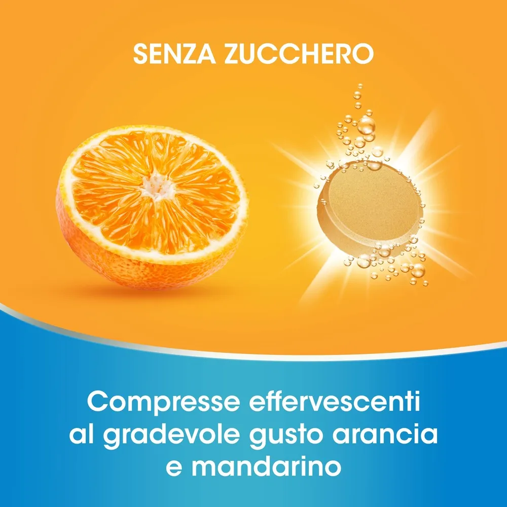 Redoxon Doppia Azione Gusto Arancia e Mandarino 15 Compresse Effervescenti Integratore di Vitamina C e Zinco