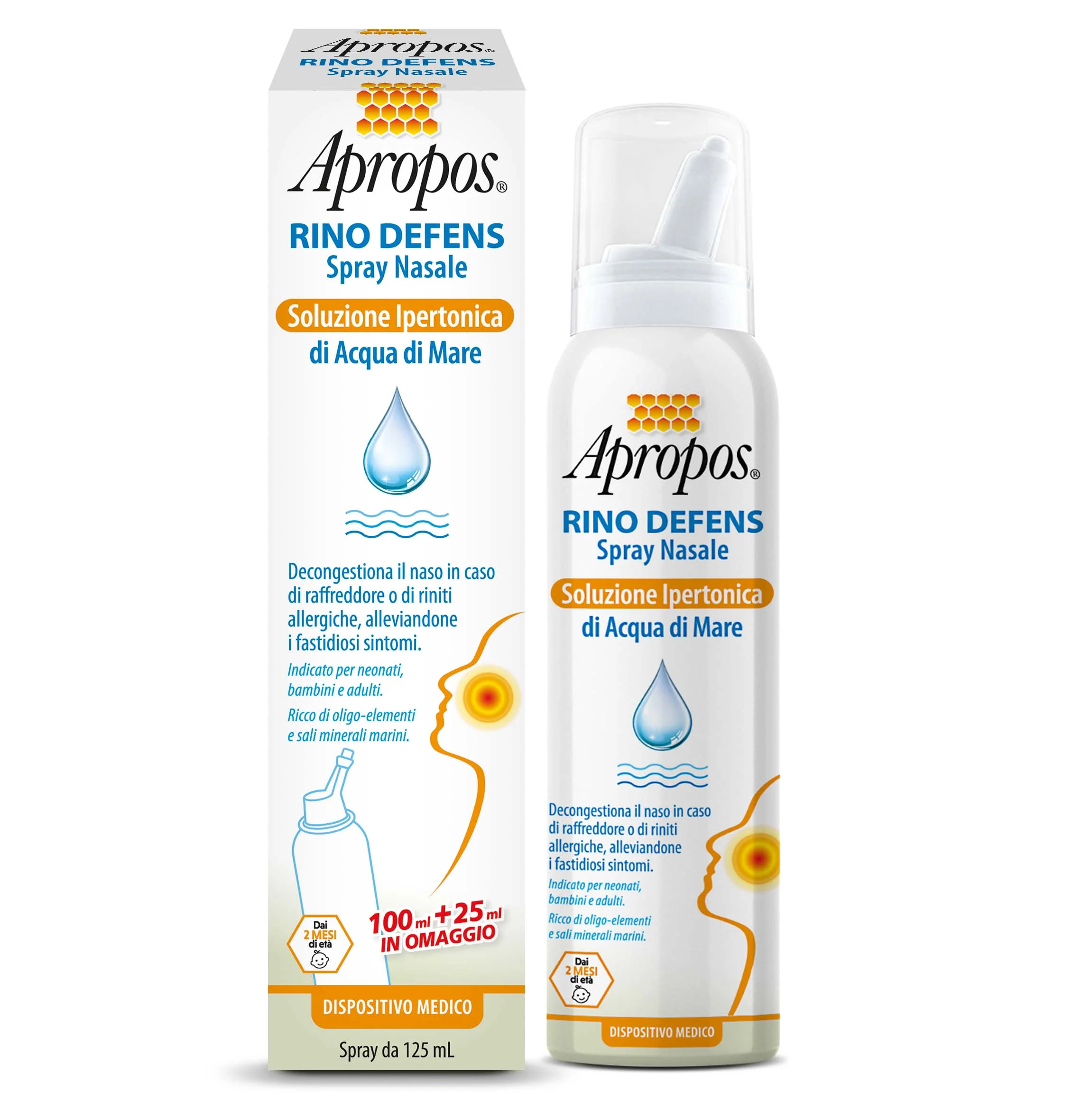 Apropos Rino Defens Spray Nasale 125 ml Soluzione Ipertonica