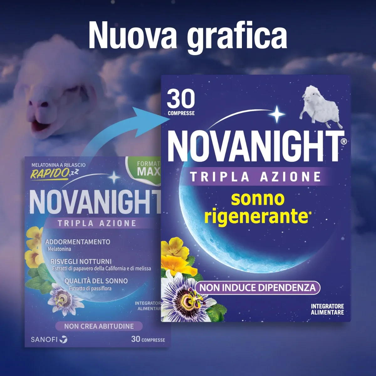 Novanight 30 compresse Rilascio Rapido New Integratore alimentare per il sonno