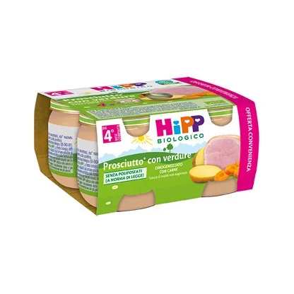 Hipp Bio Omogeneizzato Prosciutto e Verdure 4x80 g Dal 4° mese compiuto