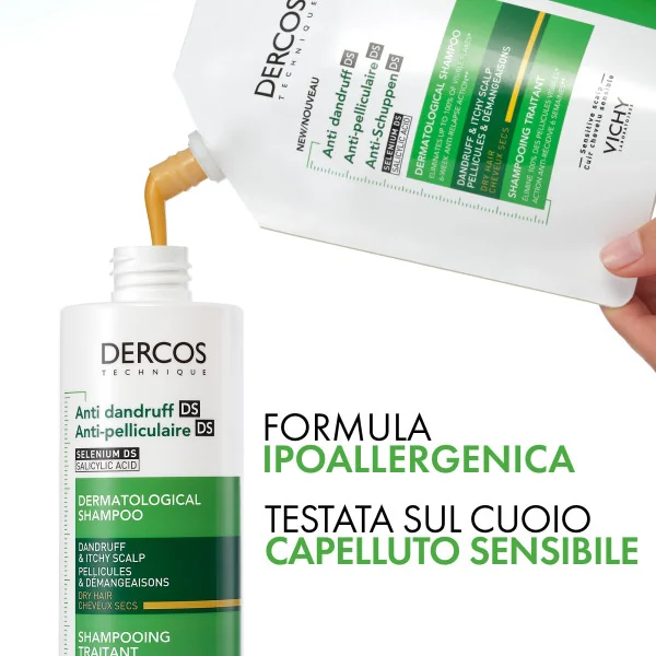 Vichy Dercos Technique Shampoo Anti Forfora Ds Secchi Refill 390 Ml Shampoo Anti-Forfora