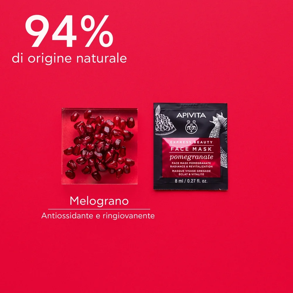 Apivita Express Pomegranate 2 X 8 Ml Maschera Viso Illuminante