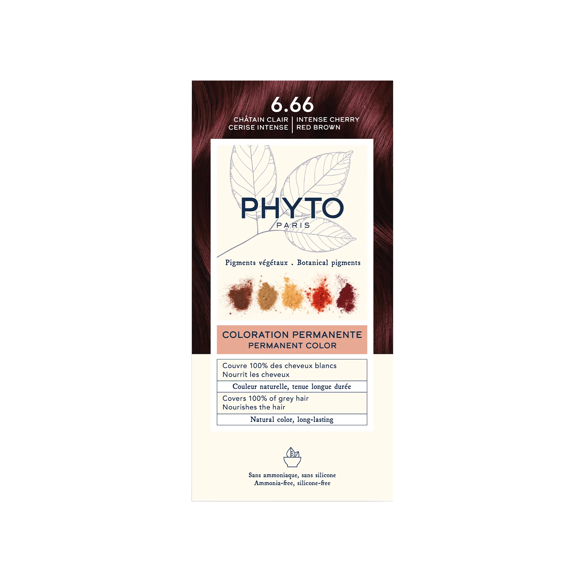 Phyto PhytoColor - Colorazione Permanente Kit Colore 6.66 Castano Rosso Intenso Ciliegia