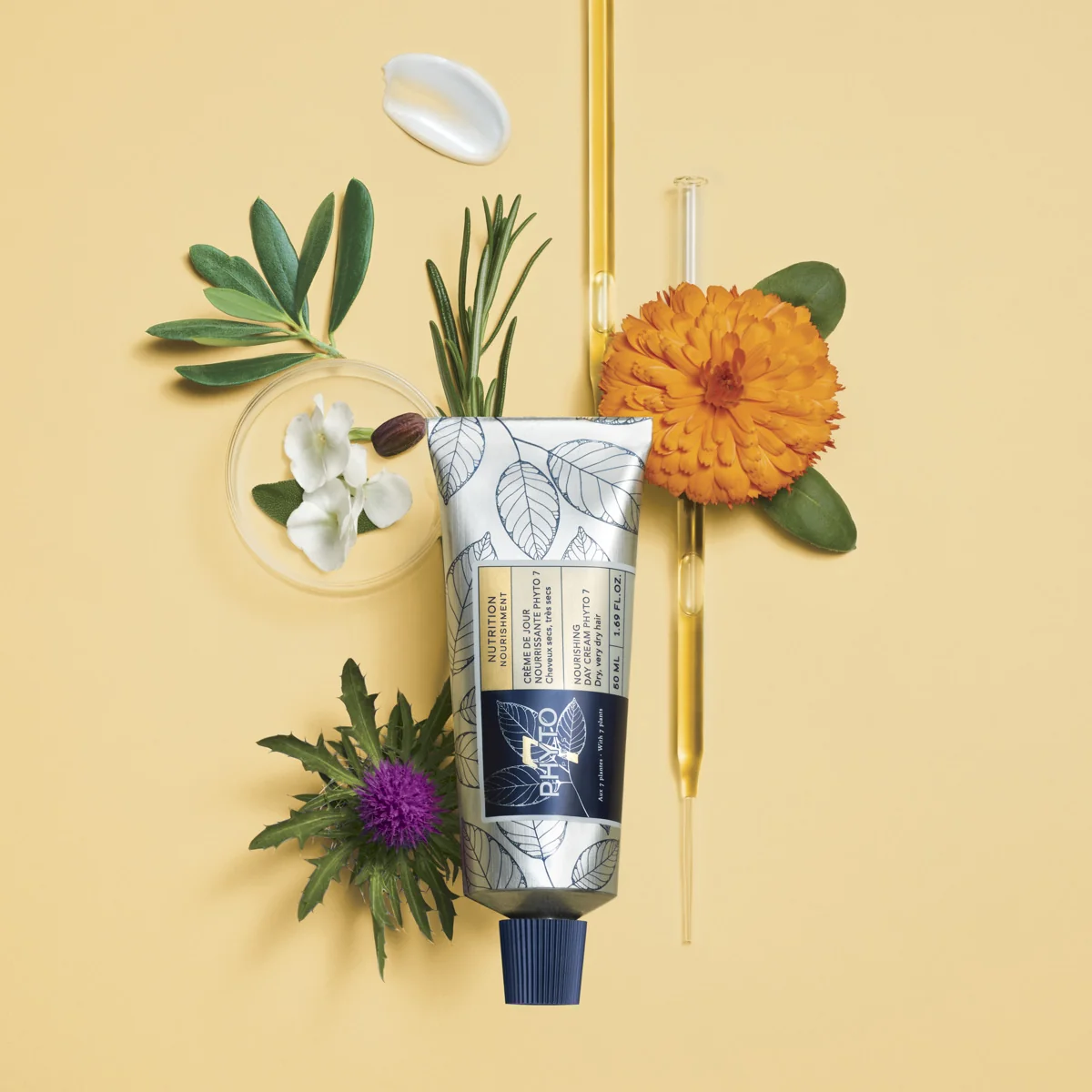 Phyto 7 Crema Giorno Disciplinante Nutriente Senza Risciacquo 50 ml Styling per capelli secchi