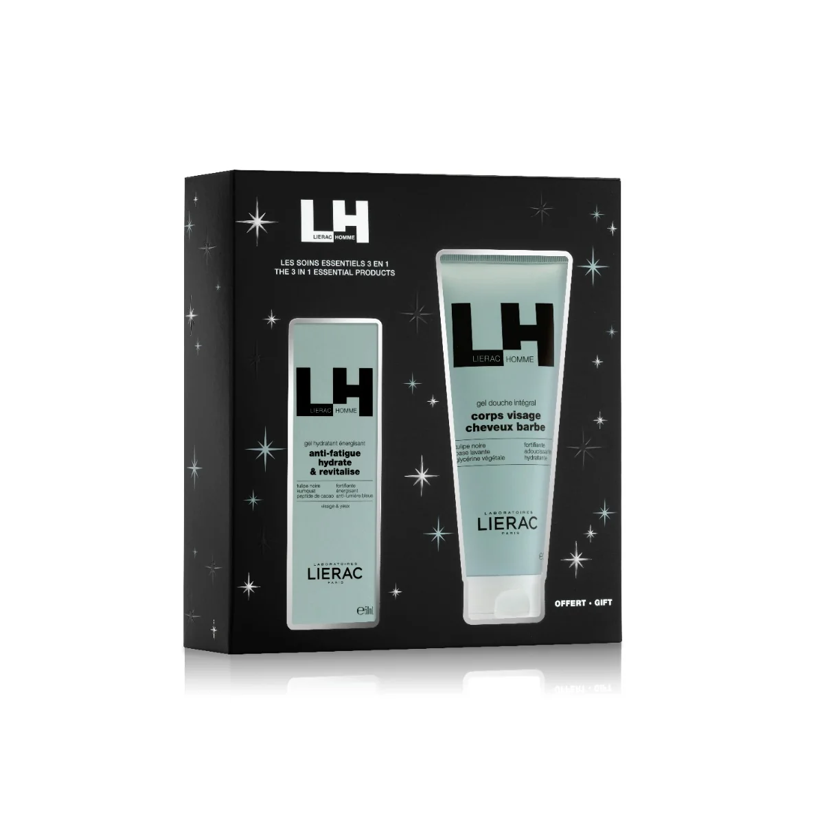 Lierac Cofanetto Homme Gel Idratante Energizzante + Gel Doccia Boost Quotidiano di Energia