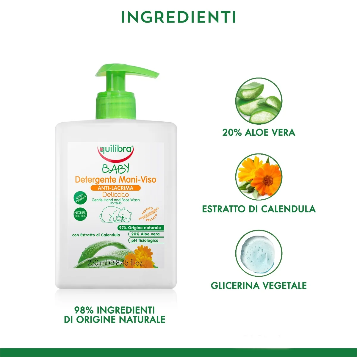 Equilibra Detergente Mani/Viso Del Baby 250 Ml Anti-Lacrima