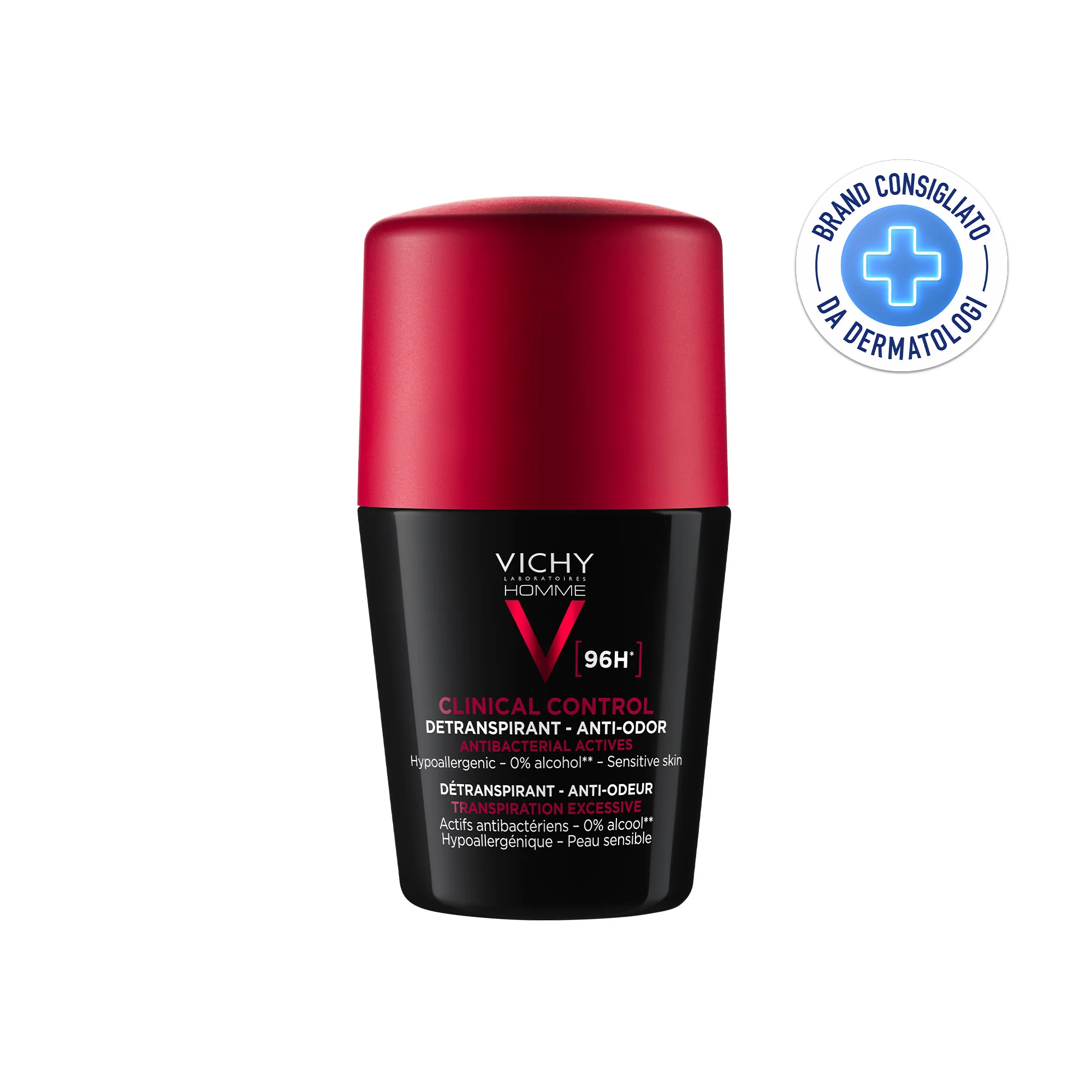 Vichy Homme Clinical Control Deodorante Roll-On 96h 50 Ml Protezione Duratura