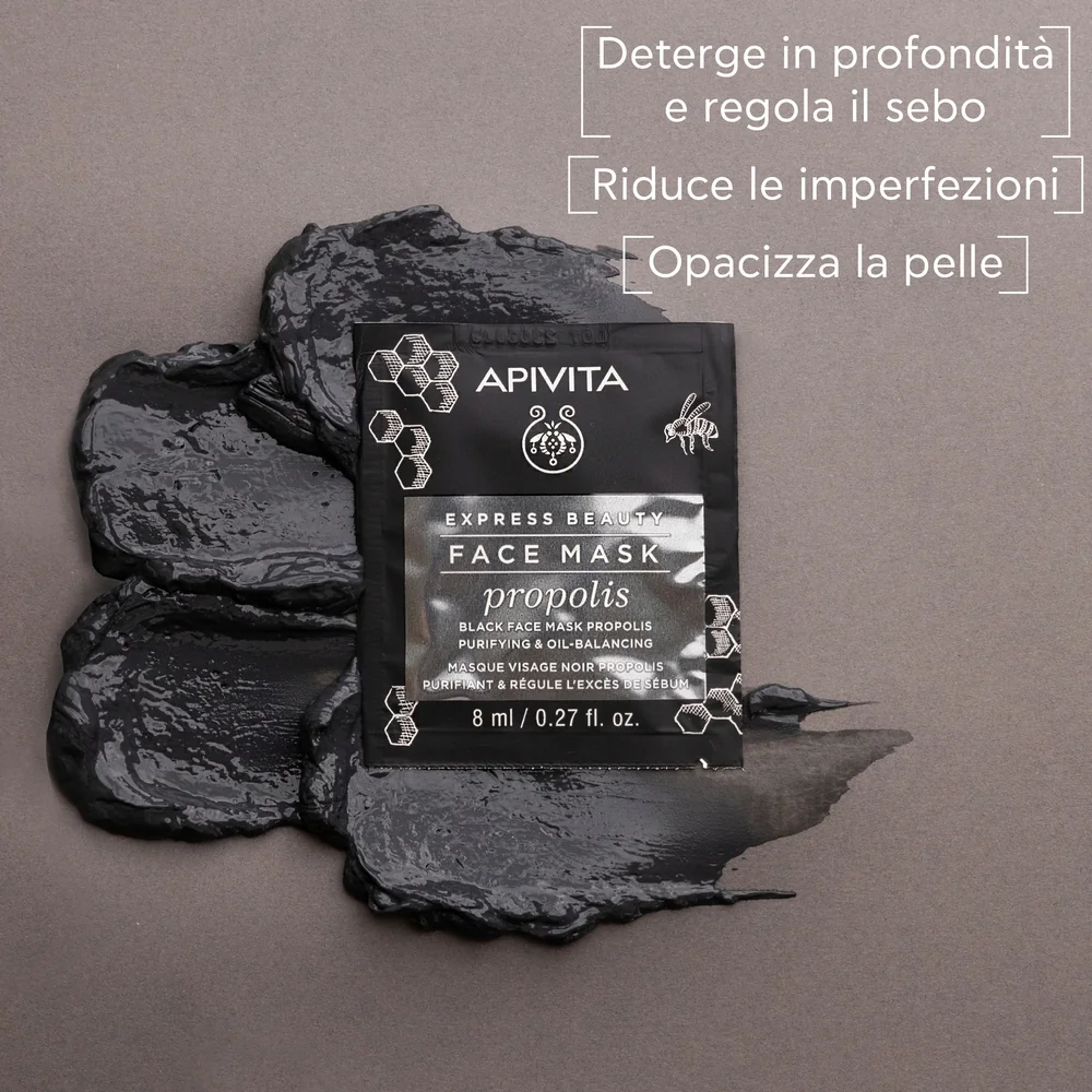Apivita Express Propolis 2 X 8 Ml Maschera Nera Purificante