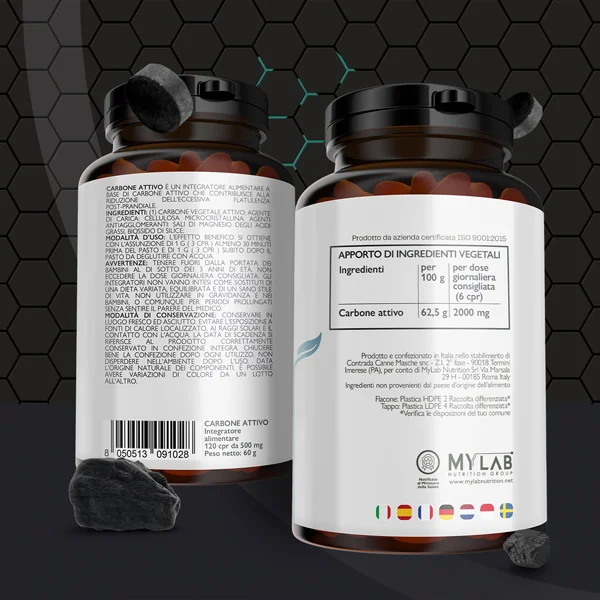 Nutracle Carbone Attivo 120 Compresse Disturbi Digestivi e Meteorismo