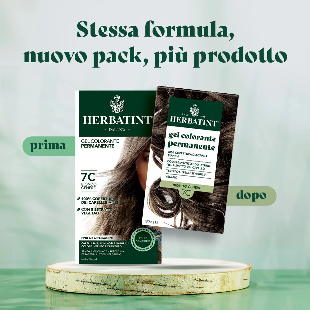 Herbatint Gel Colorante Permanente 7C Biondo Cenere 170 Ml Colore Intenso e Duraturo