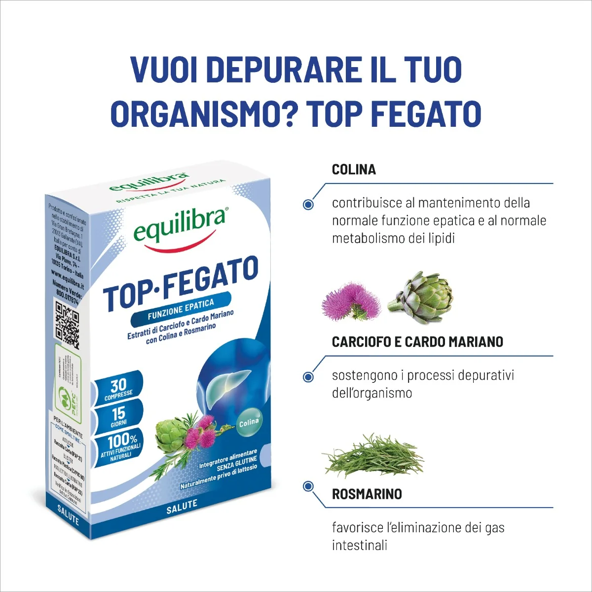Equilibra Top Fegato Con Aloe 30 Compresse Integratore per Benessere del Fegato