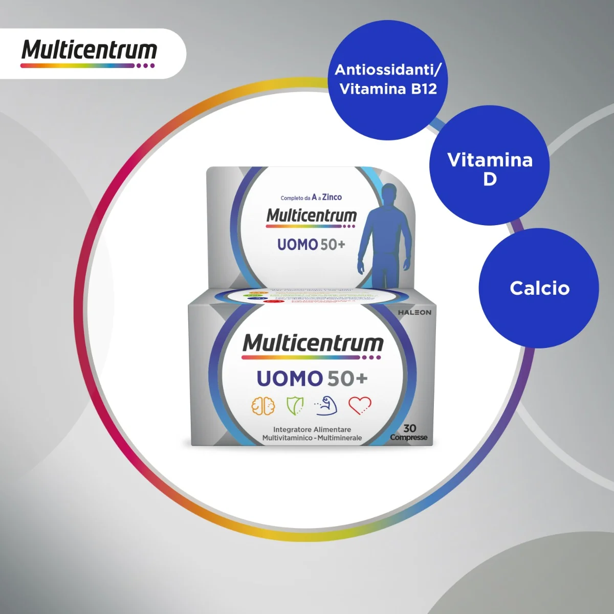 Multicentrum Uomo 50+ 90 Compresse Multivitaminico