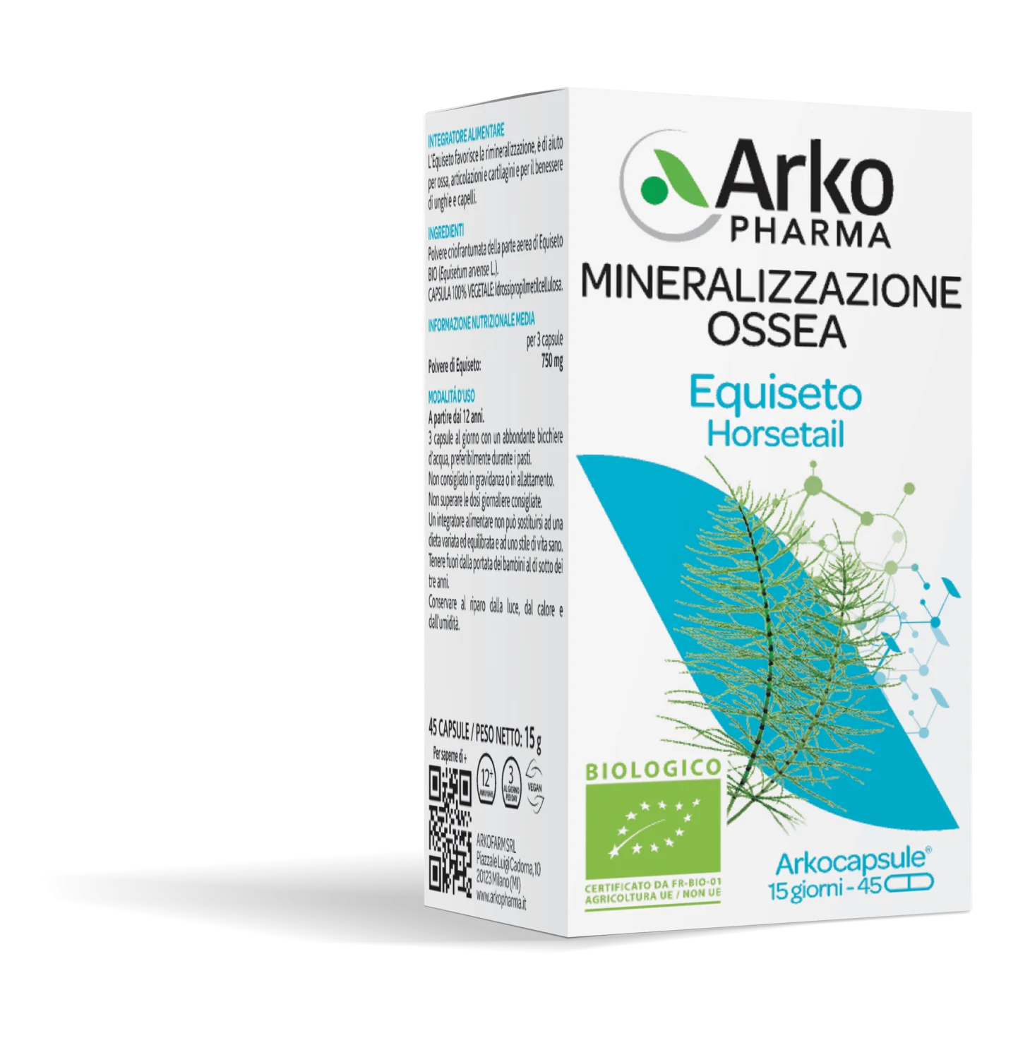 Arkopharma Equiseto 45 Capsule Elasticità e Resistenza delle Articolazioni 