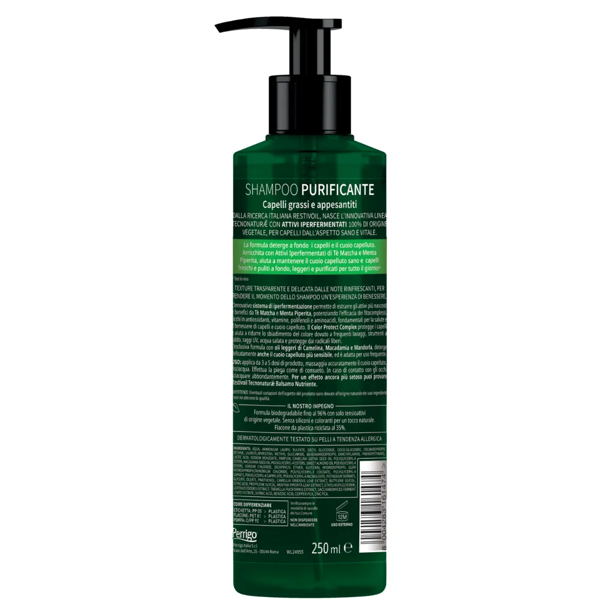 Restivoil Tecnonat Grassi Shampoo 250 ml Shampoo purificante per capelli grassi