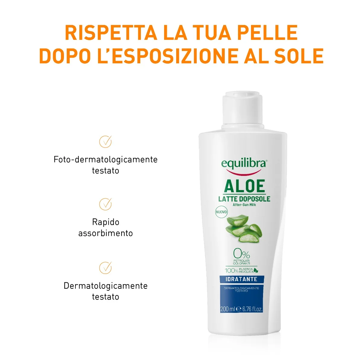 Equilibra Aloe Latte Doposole 200 ml Idratante