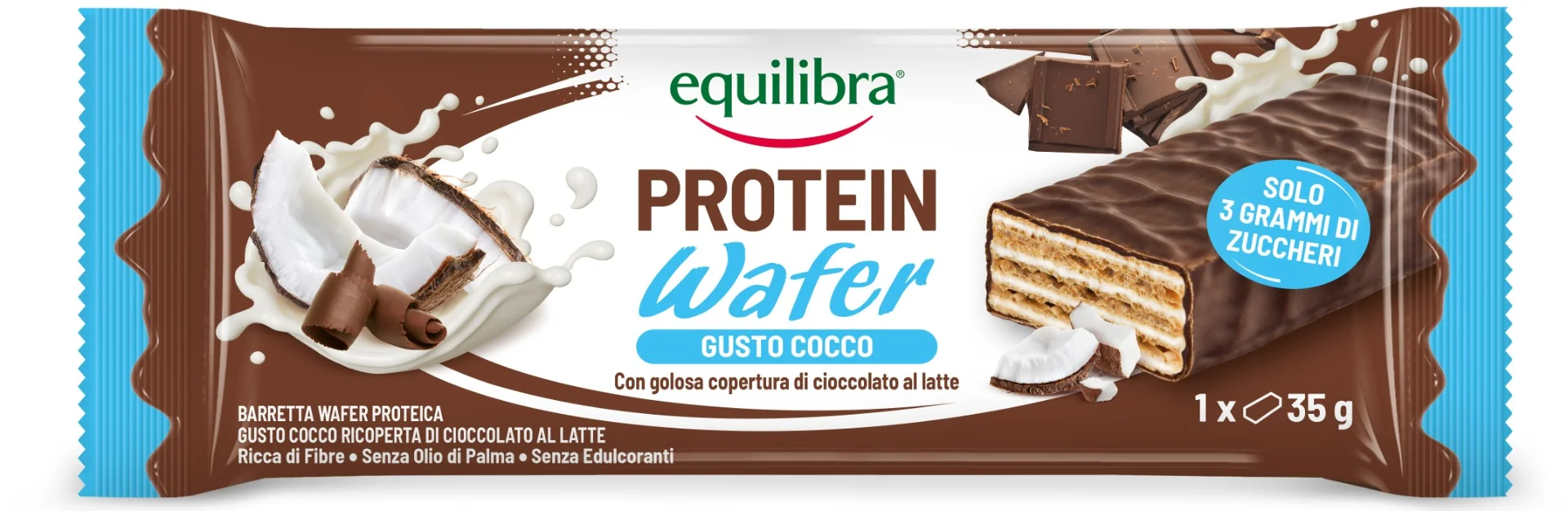Protein Wafer Cocco Barretta 35 g Barretta Proteica