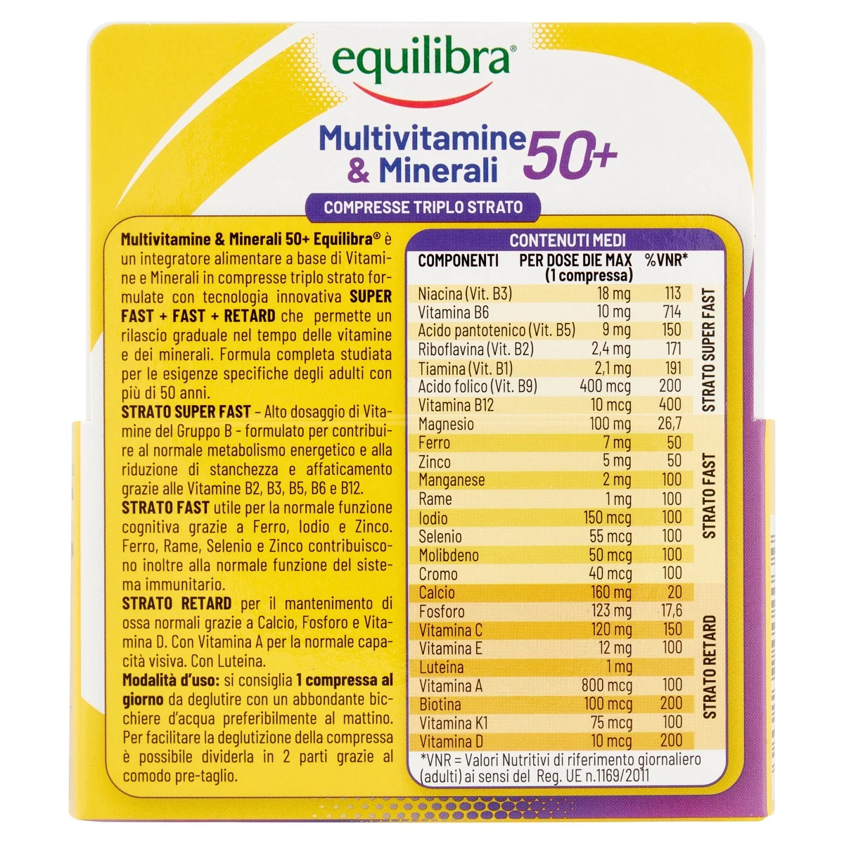 Equilibra Multivitamine & Minerali 50+ 30 Compresse Integratore Multivitaminico