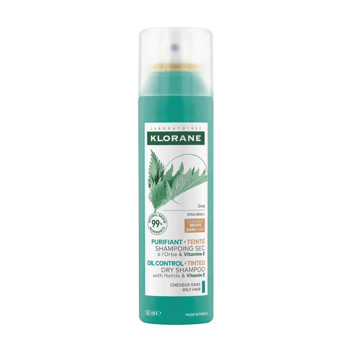 Klorane Shampoo Secco Ortica Scuro 150 ml Per capelli scuri