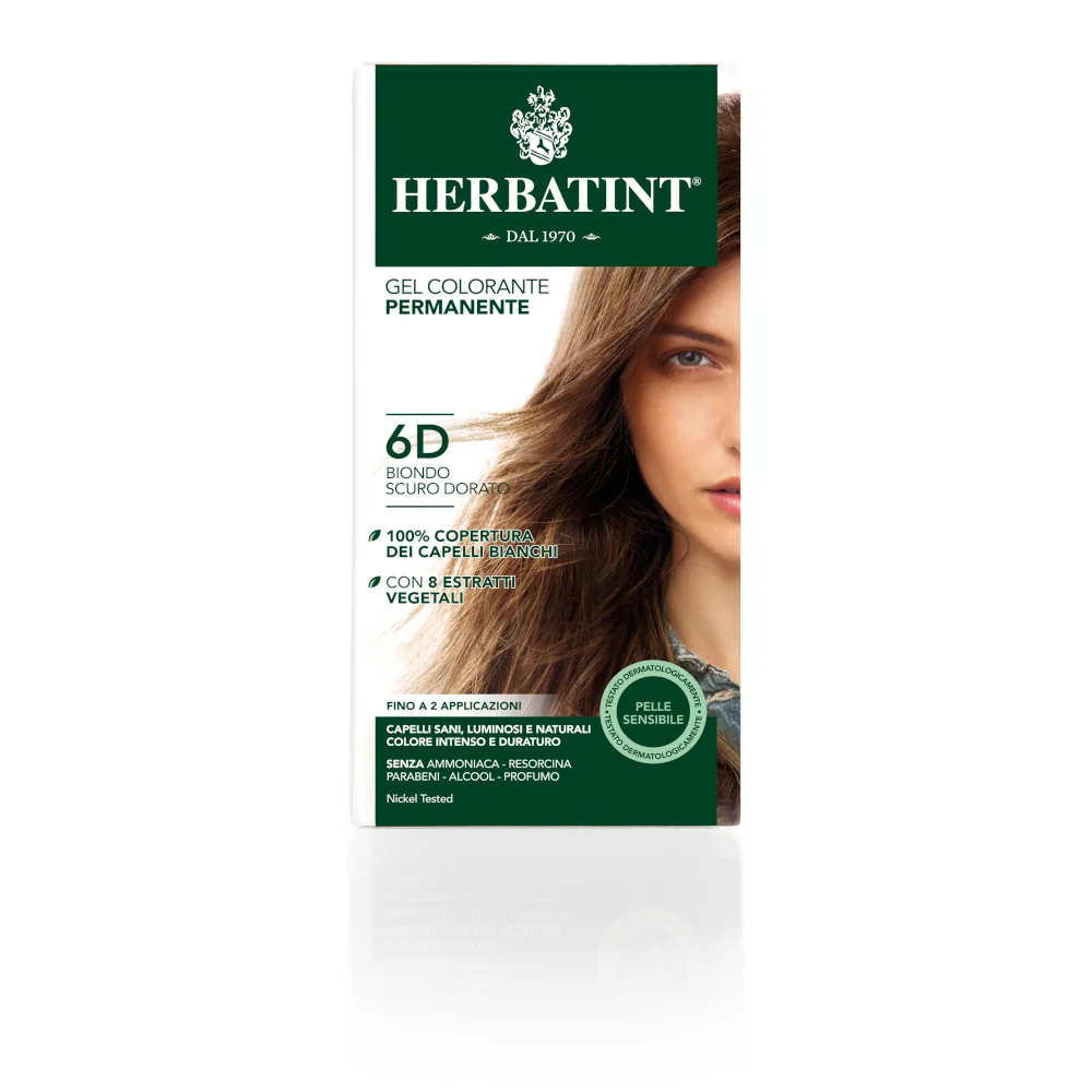 Herbatint Gel Permanente 6D Biondo Scuro Dorato 150 ml Tintura Capelli