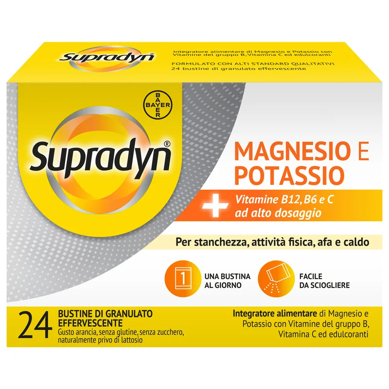 Supradyn Magnesio e Potassio Integratore  24 Bustine Vitamine e Minerali