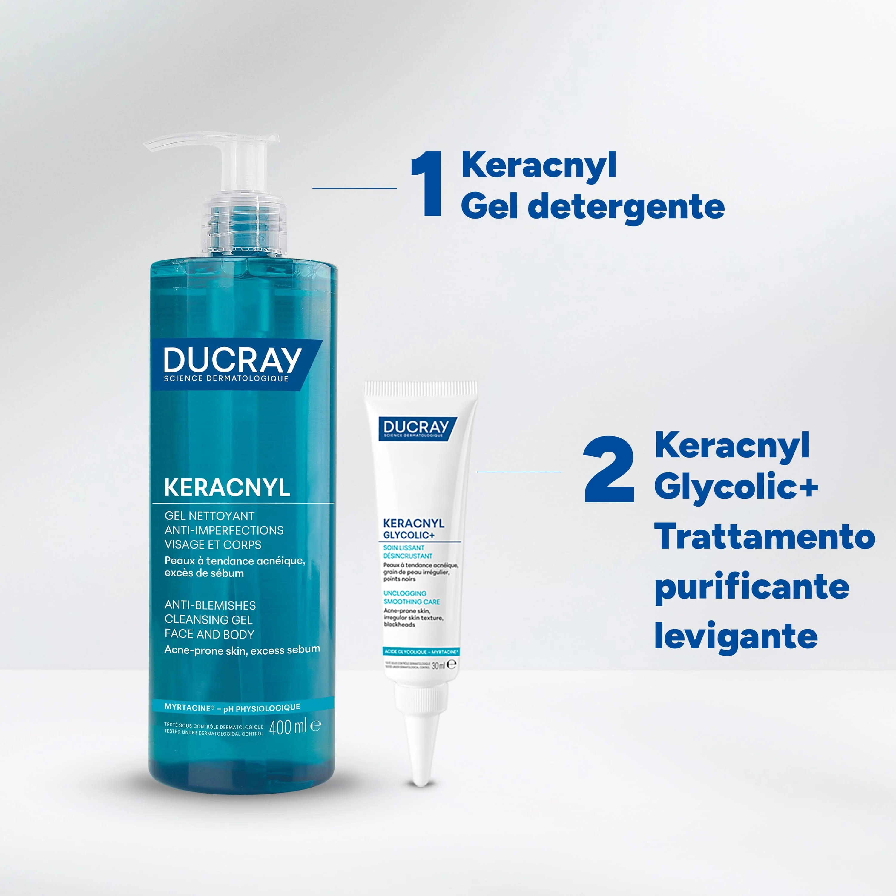 Ducray Keracnyl Glycolic+ Crema Purificante Per Pelle Grassa Con Imperfezioni 30 ml