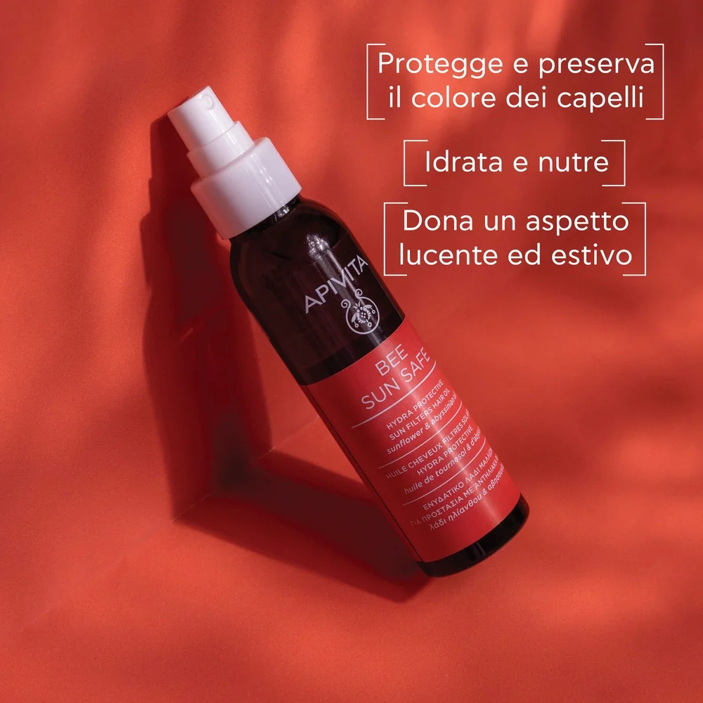 APIVITA Bee Sun Safe Hydra Protective Sun Filters Hair Oil 100 ml Protegge e Nutre i Capelli
