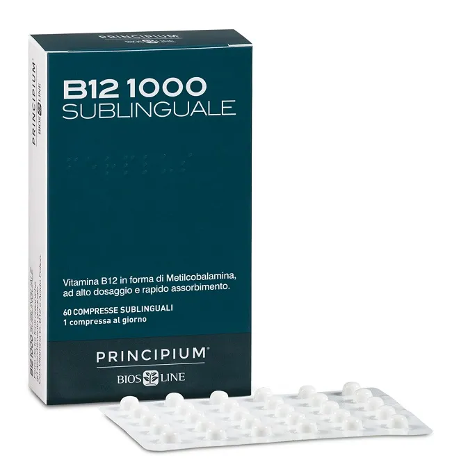 Principium B12 1000 Sublinguale Integratore di Vitamina B12 60 Compresse