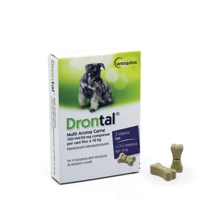 Drontal Multi Aroma Carne 150/144/50 Mg Compresse Per Cani Fino A 10 Kg