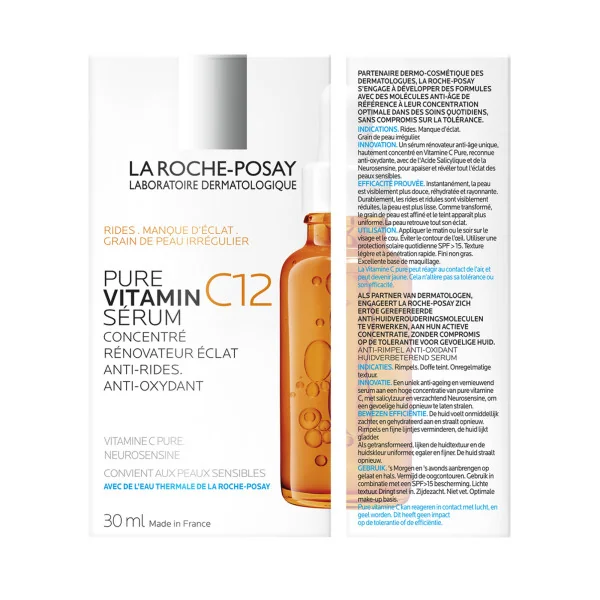 La Roche Posay Pure Vitamin C12 Siero 30Ml Antirughe, Antiossidante e Illuminante