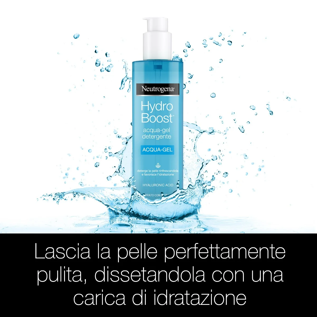 Neutrogena Hydro Boost Acqua Gel Detergente Viso 200 ml Detergente Schiumogeno ad Azione Struccante