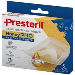 Presteril HoneyPRO - Cerotti Idroattivi Cicatrizzanti 7.5 x 4.5 cm 5 Pezzi Per Ustioni e Ferite