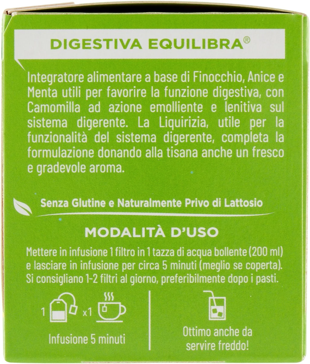 Equilibra Tisana Digestiva 15 Filtri Con Finocchio, Arancia, Menta e Camomilla