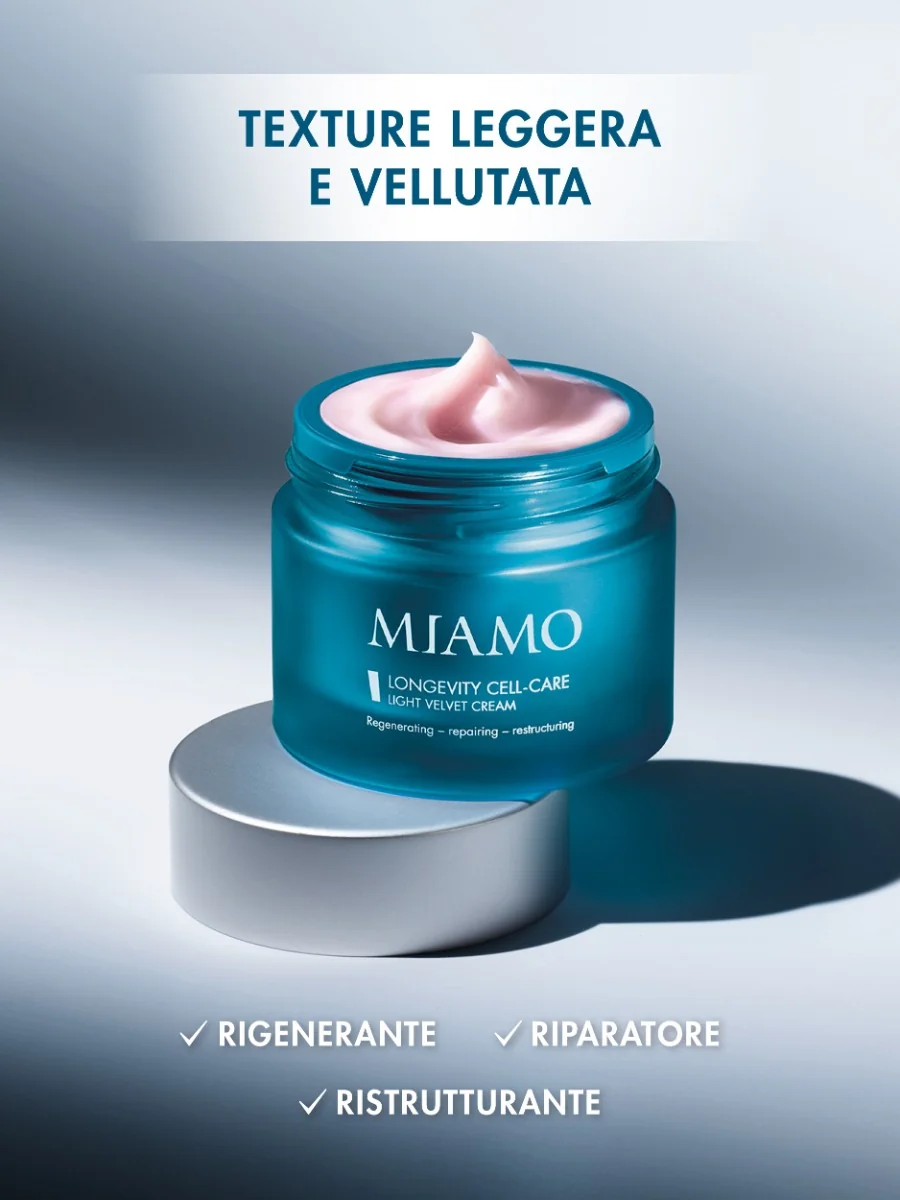 Miamo Longevity Plus Longevity Cell Care Light Velvet Cream 50 ml Rigenera Ripara e Ristruttura