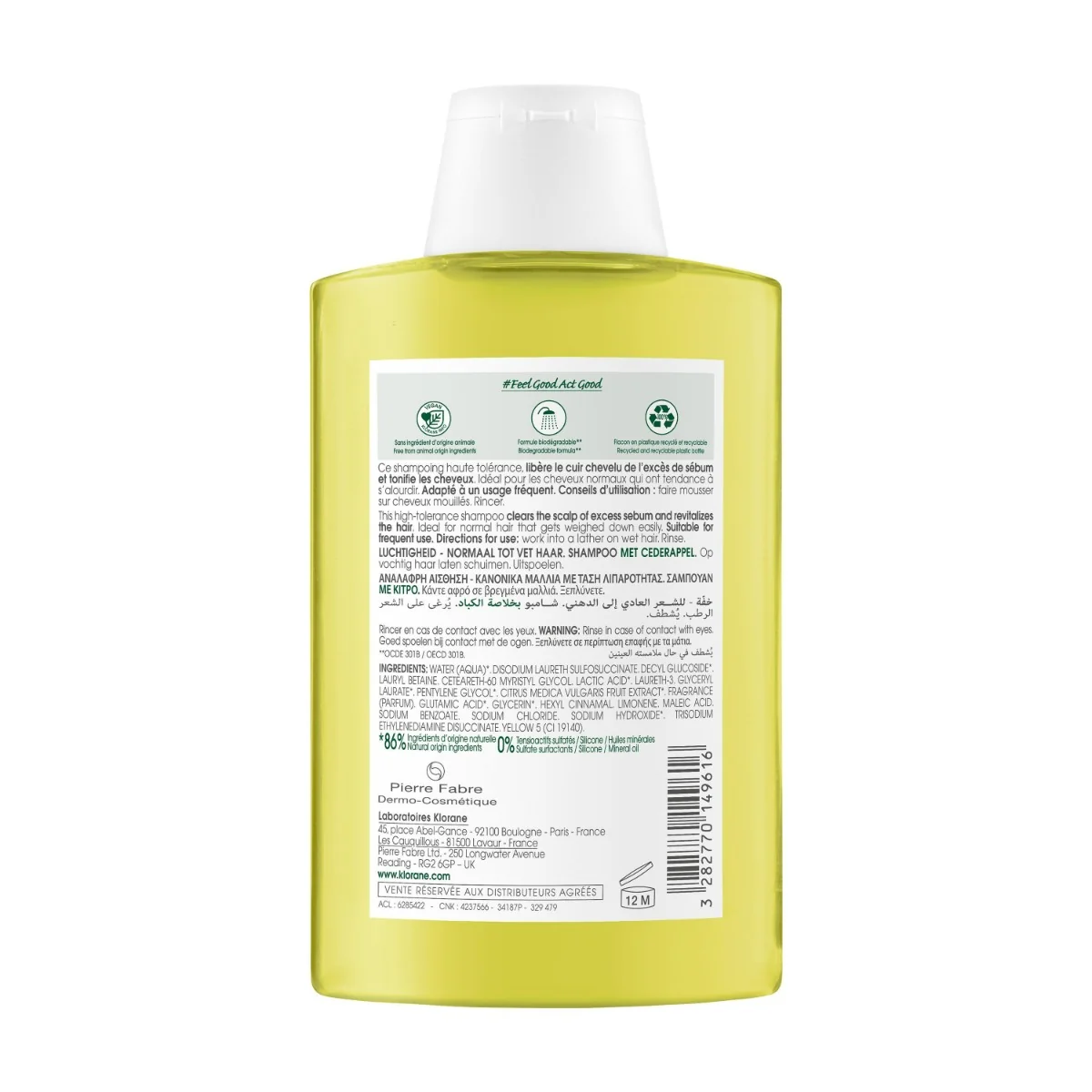 Klorane Shampoo Cedro 200 Ml Purifica e Rivitalizza