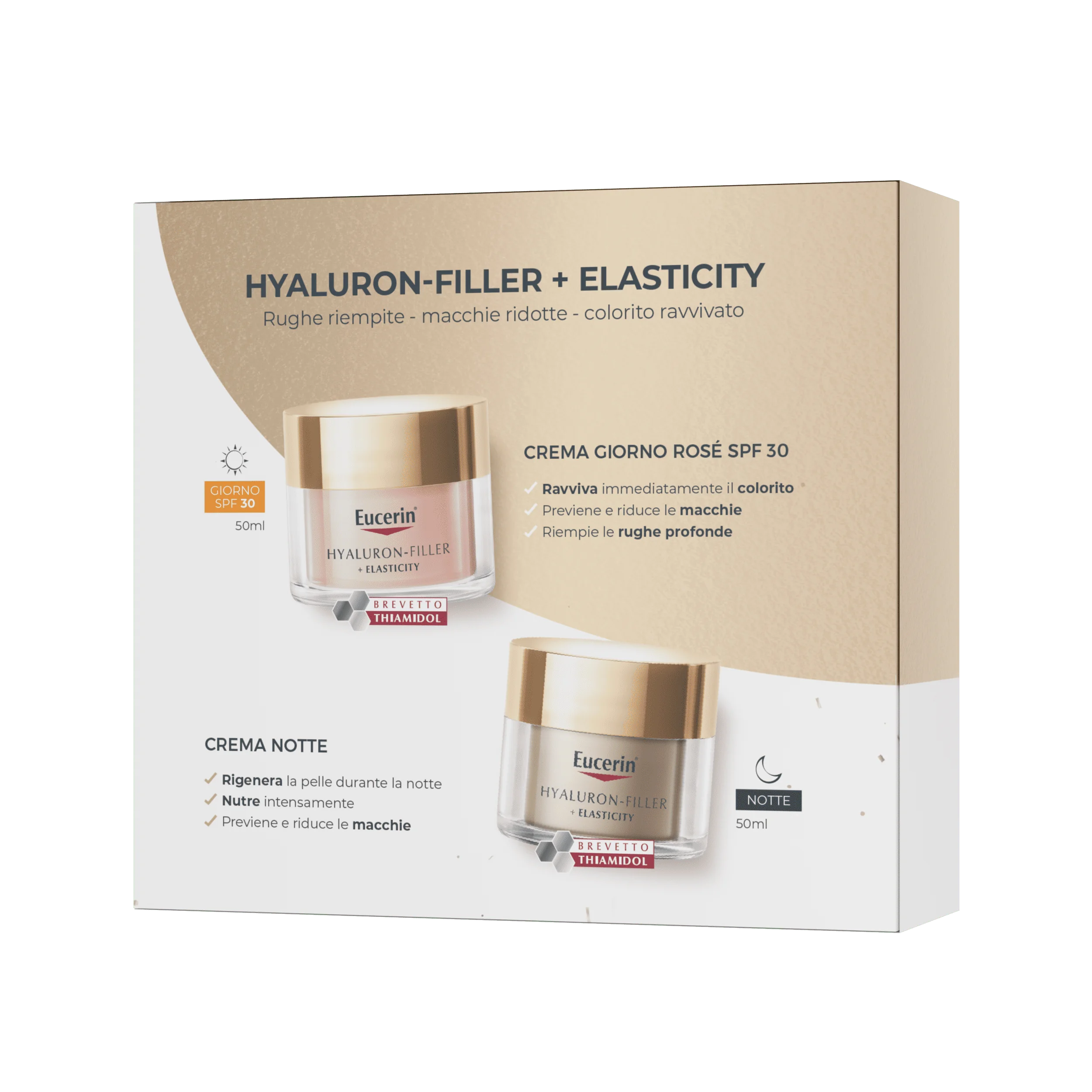 Eucerin Anti Age Xmas Pack Elasticity Rosy Notte 2025 Crema Giorno Rosè SPF30 + Crema Notte