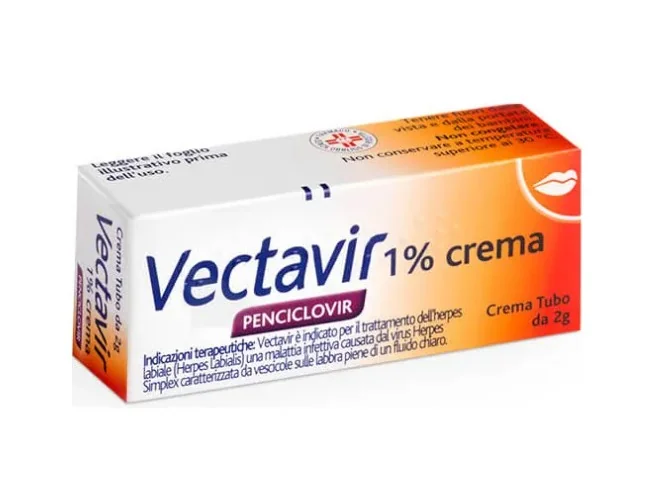Vectavir Crema 1% 2 g Trattamento Herpes Labiale
