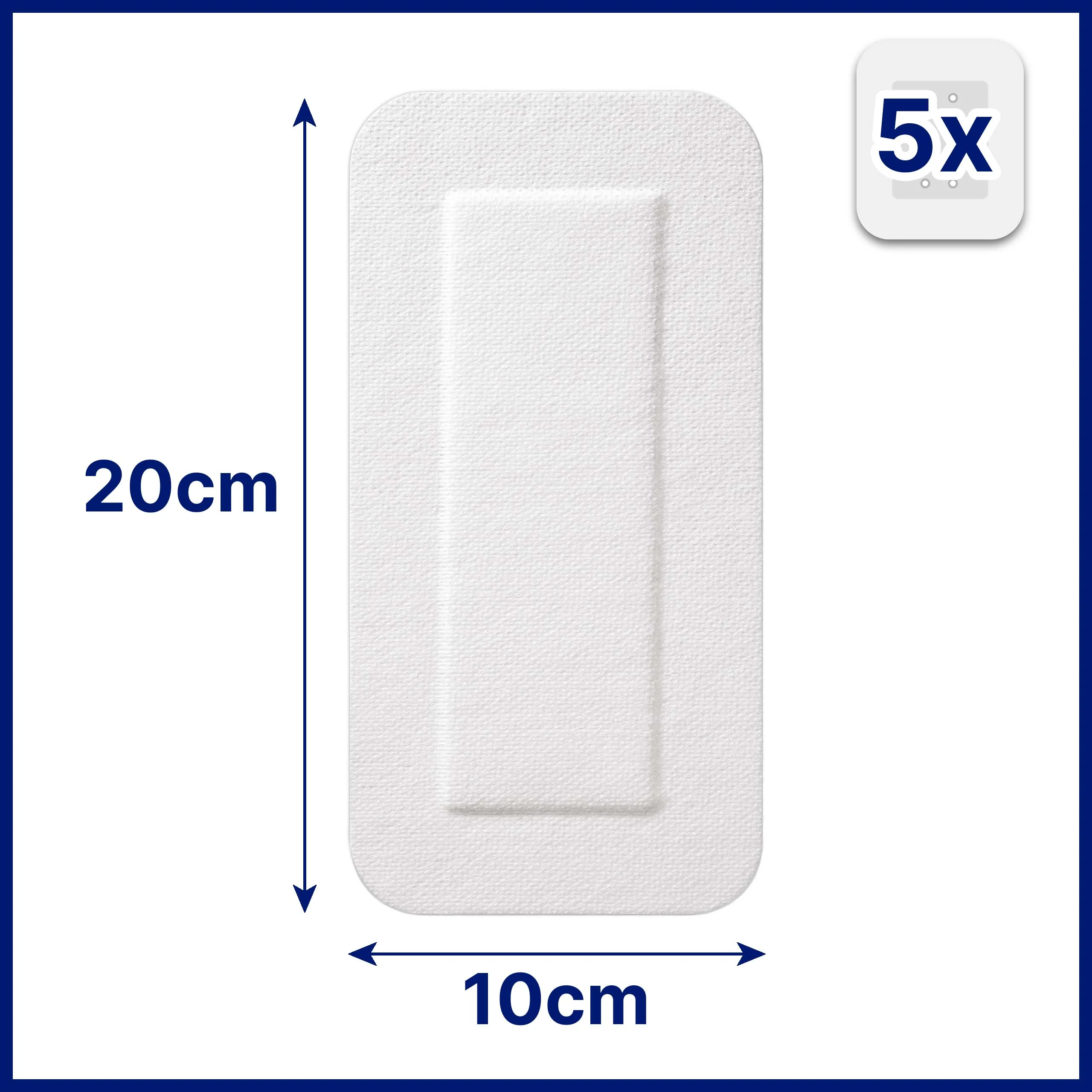 Hansaplast Sensitive 4XL 10x20 cm 5 Strips Sterile