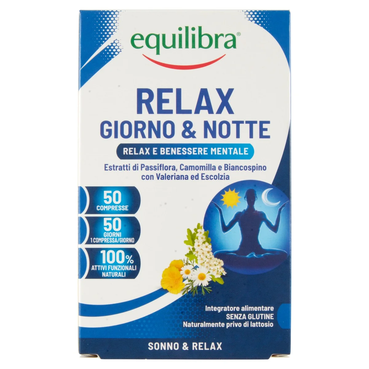 Equilibra Relax Giorno & Notte 50 Compresse Rilassamento Mentale