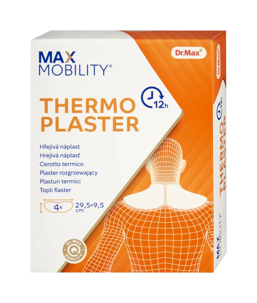 Max Mobility Thermo Cerotti Caldi Collo E Spalle 4 Pezzi Dolori Muscolari e Articolari